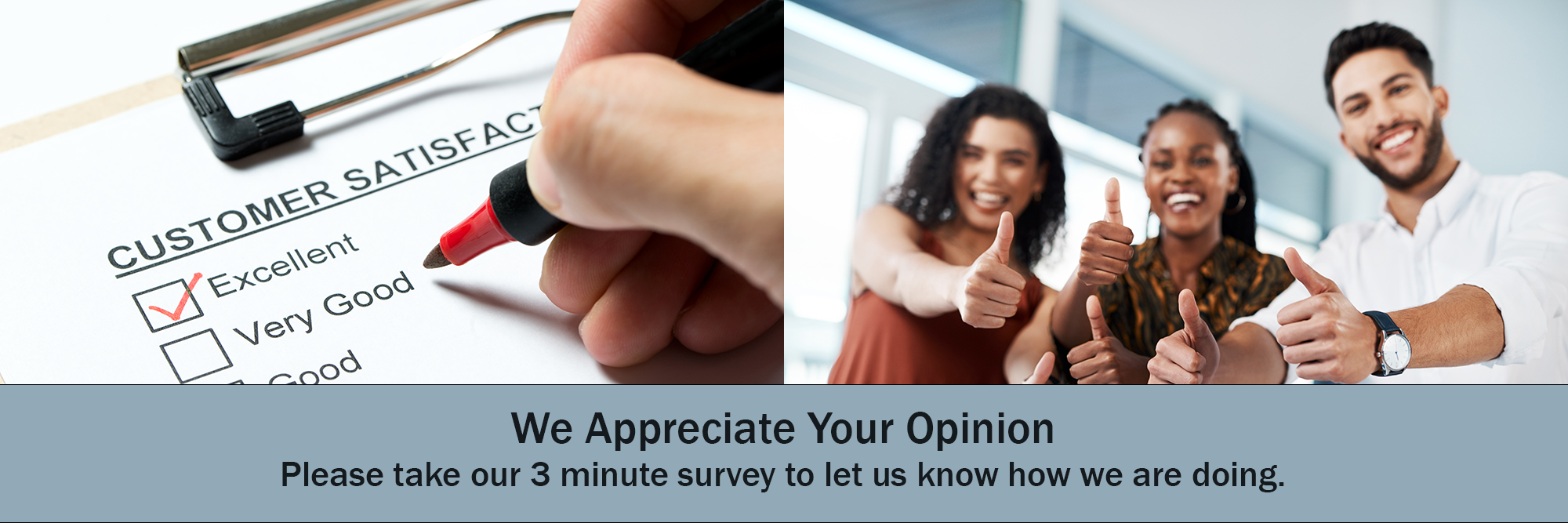 Client satisfaction survey banner